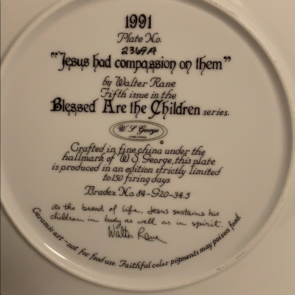 PLATE #5 JESUS HAD COMPASSION ON THEM PLATE - Picture 3 of 7